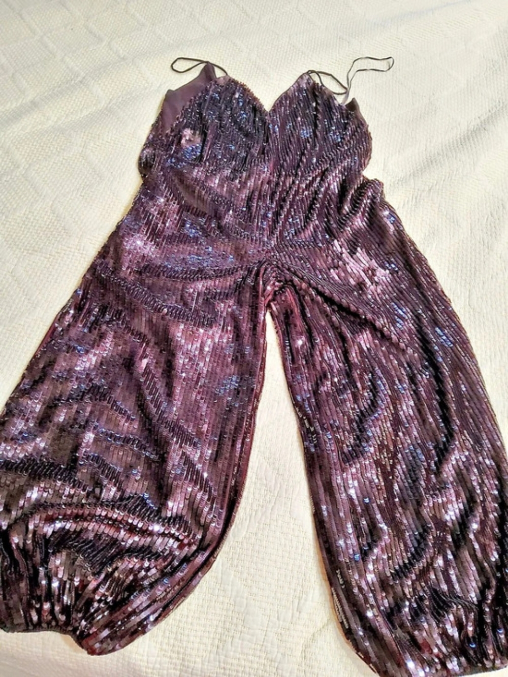 Zara ZW Collection Limit Edition Sequin Balloon Jumpsuit Size L